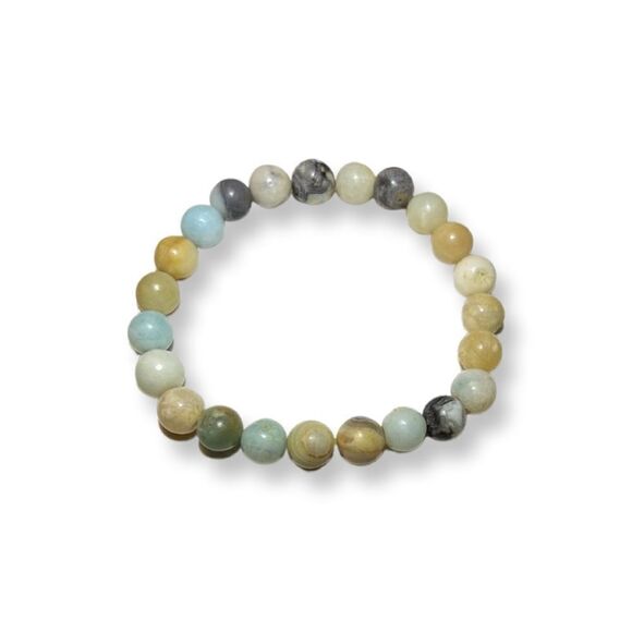 Genuine Amazonite Stretch Bracelet - Picture 1 of 2
